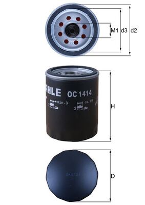MAHLE OC 1414 Olejový filtr