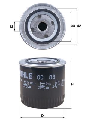 MAHLE OC 83 маслен филтър