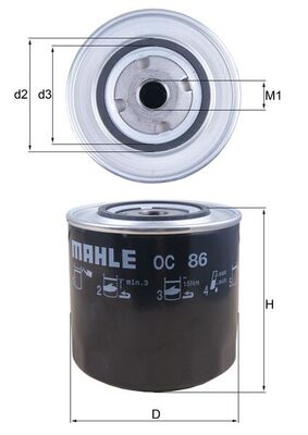 MAHLE OC 86 Olejový filter