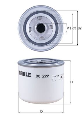 MAHLE OC 222 маслен филтър