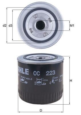 MAHLE OC 223 маслен филтър