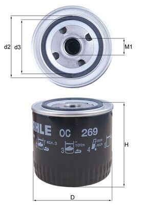 MAHLE OC 269 маслен филтър