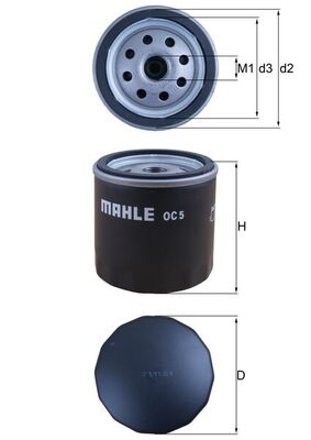 MAHLE OC 5 Oil Filter for...