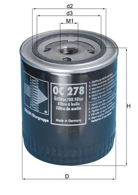 MAHLE OC 278 Oil Filter for...