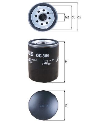 MAHLE OC 369 маслен филтър