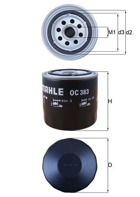 MAHLE OC 383 маслен филтър