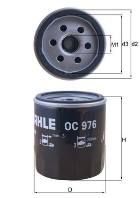 MAHLE OC 976 Olejový filtr