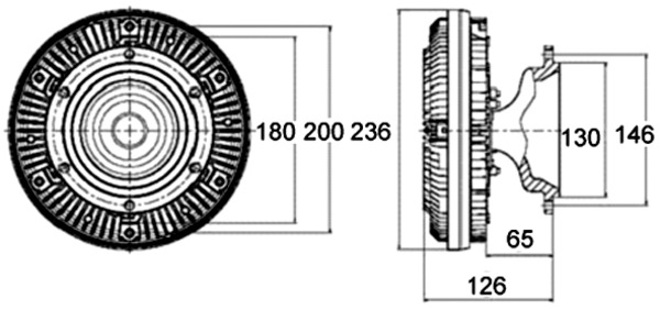 Clutch, radiator fan