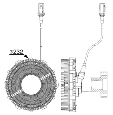 Clutch, radiator fan