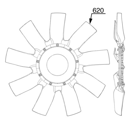 MAHLE CFW 91 000P Fan Wheel, engine cooling for NEW HOLLAND
