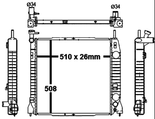 Radiator, engine cooling