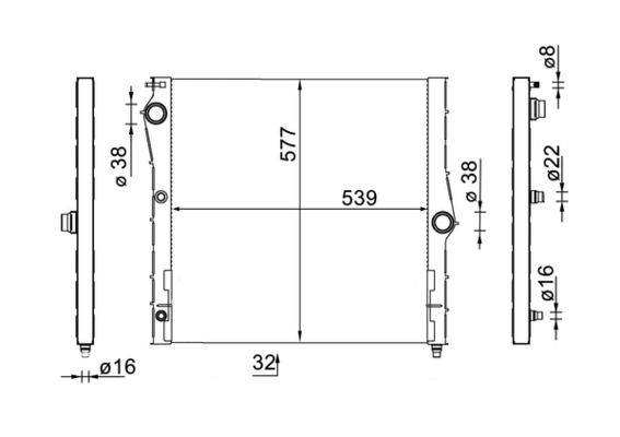 Radiator, engine cooling 12