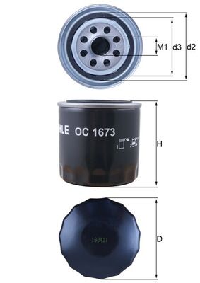 MAHLE OC 1673 маслен филтър