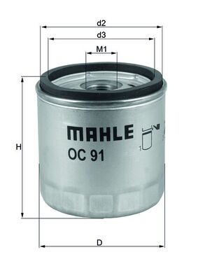 MAHLE OC 91D маслен филтър