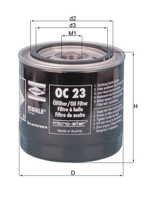 MAHLE OC 23 OF Olejový filter