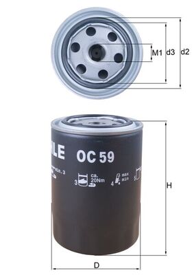 MAHLE OC 59 маслен филтър