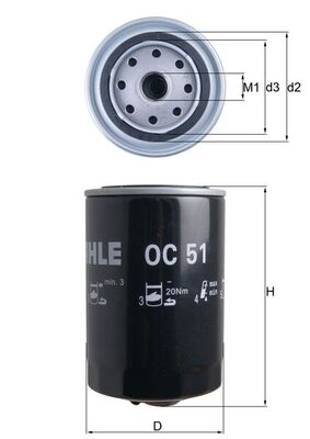 MAHLE OC 51 маслен филтър