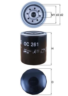 MAHLE OC 261 маслен филтър