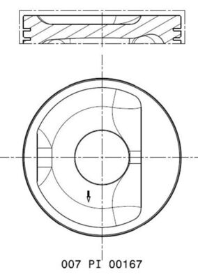 MAHLE 007 PI 00167 000 Piston for CHRYSLER FIAT FORD LANCIA