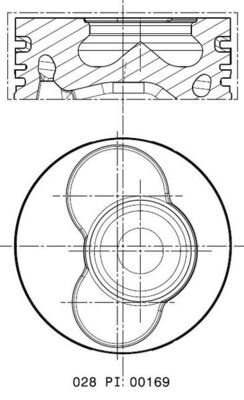 MAHLE 028 PI 00169 000 Piston for cylinder 1-2 for VW