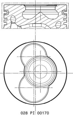 MAHLE 028 PI 00170 000 Piston for cylinder 3 for cylinder 4 for cylinder 5 for VW