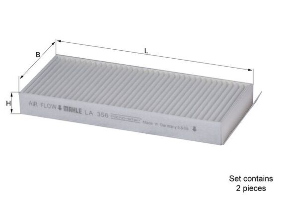 MAHLE LA 356/S Filter vnútorného priestoru