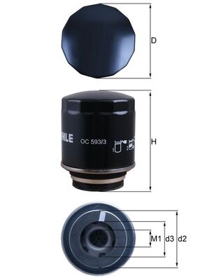 MAHLE OC 593/3 Olejový filtr