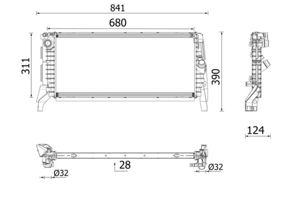 Radiator, engine cooling