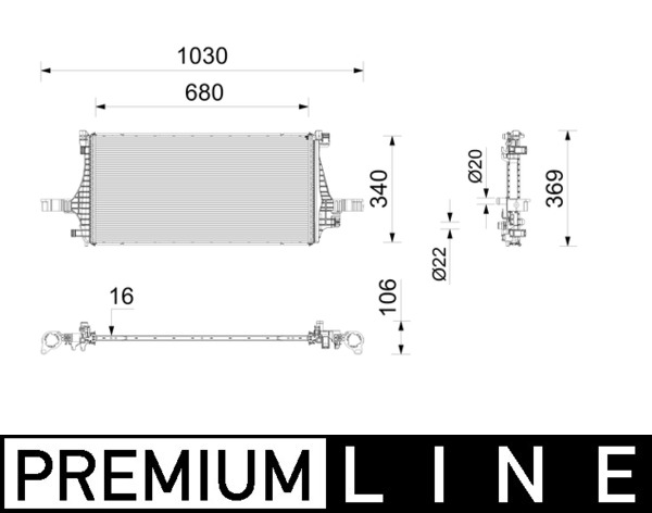 MAHLE CRE 12 000P Chladič, elektromotor