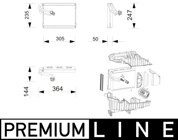 Evaporator, air conditioning