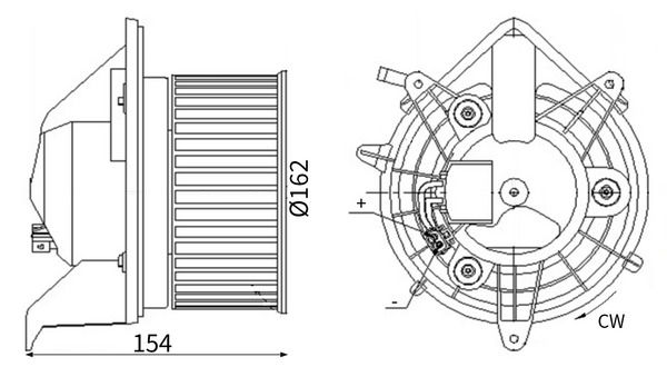 MAHLE AB 452 000S Interior Blower for RENAULT
