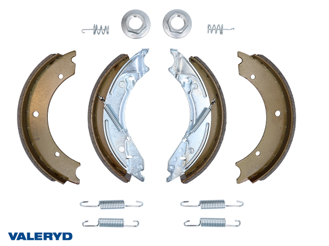 Valeryd 1065027 Bremsbackenset 250x40 passend für Knott, mit Flanschmutter Bremsbackensatz, Anhänger