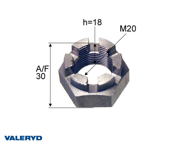 Valeryd 1291001 Kronenmutter M20x1,5 Kronenmutter