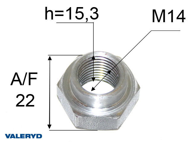 Valeryd 1293001 Achsmutter M14x1,5 Mutter, Radlager (Anhänger)