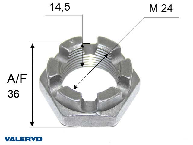 Valeryd 1294001 Kronenmutter M24x1,5 Kronenmutter
