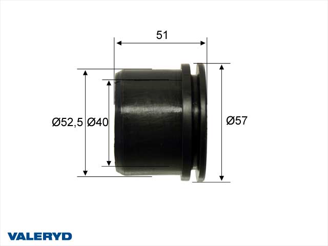 Valeryd 2070005 Lagerbuchse 40,2x52,2x51 Al-Ko 200S; 2.0VB -> 89; 101VB vo. Lagerbuchse, Zugstange