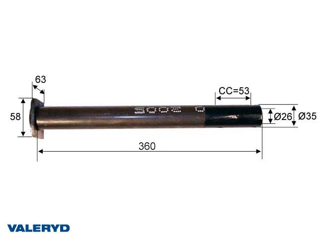 Valeryd 2100004 Zugstange Al-Ko 60S/2 + 90S/3 1989-92 // 90S/3; 93- Ø 35mm Zugstange, Auflaufeinrichtung