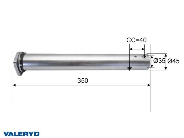 Valeryd 2105008 Zugstange Knott KFL12-14, Ø 45mm Zugstange, Auflaufeinrichtung
