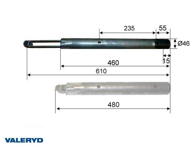 Valeryd 2107005 Zugstange Peitz PAV/SR 2,0 MX; Ø 46mm Zugstange, Auflaufeinrichtung