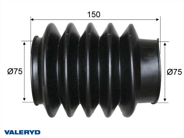 Valeryd 2235001 Faltenbalg Knott KF/KRV/KFG 27/30/35; 75/75mm Faltenbalg, Auflaufeinrichtung