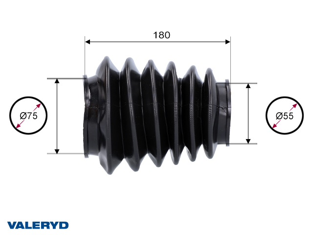 Valeryd 2237002 V52RXY Faltenbalg, Auflaufeinrichtung