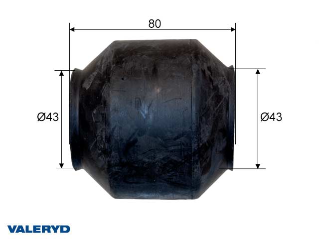 Valeryd 2238001 Faltenbalg B&B 43/43 L=80 Faltenbalg, Auflaufeinrichtung