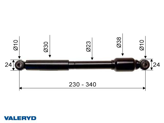 Valeryd 2380003 Auflaufdämpfer für Al-Ko 120SR/SR1/SV Ausf. B; CC=230/345 Dämpfer, Auflaufeinrichtung