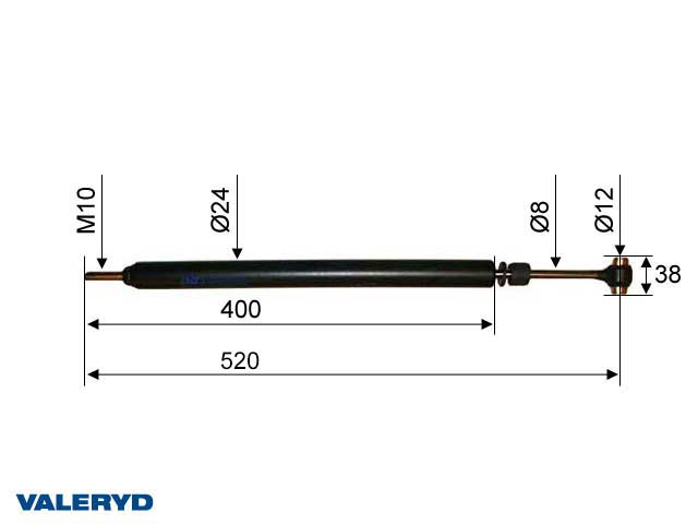 Valeryd 2380017 Auflaufdämpfer passend für Al-Ko 150V; CC=520 Dämpfer, Auflaufeinrichtung