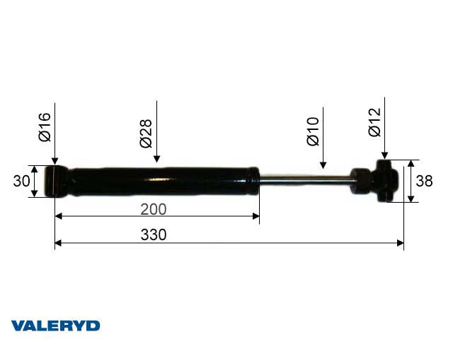 Valeryd 2380025 Auflaufdämpfer passend für Al-Ko 131 R vor Bj. 92; CC=330 Dämpfer, Auflaufeinrichtung