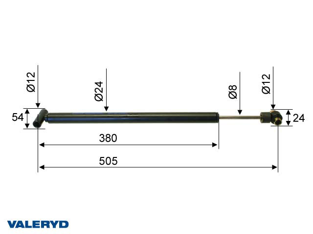 Valeryd 2380033 Auflaufdämpfer Al-Ko 131R/161S Ausf. B/C, ab Bj. 93; CC=505 Dämpfer, Auflaufeinrichtung