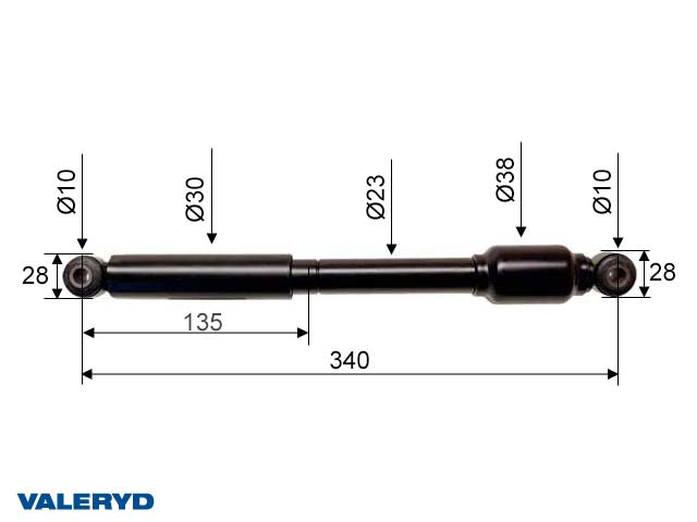 Valeryd 2380034 Auflaufdämpfer Al-Ko 160/200SR Ausf. B/250S/2,0VB; CC=340 Dämpfer, Auflaufeinrichtung