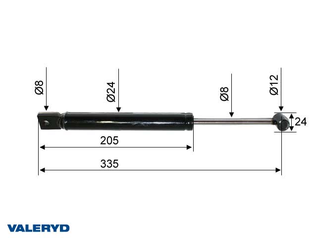 Valeryd 2382002 Auflaufdämpfer passend für ZAF 2,0-1 / PAV/SR 2,0 MX CC=335 Dämpfer, Auflaufeinrichtung