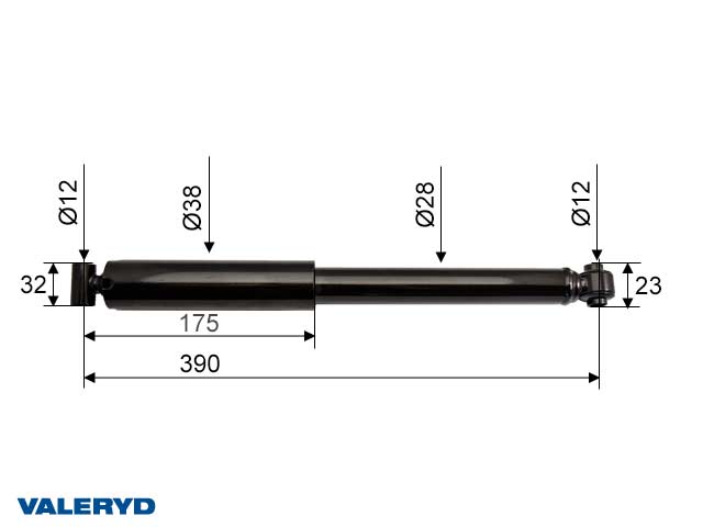 Valeryd 2382025 Auflaufdämpfer passend für BPW/Grümer AK 3509, -98; CC=390 Dämpfer, Auflaufeinrichtung