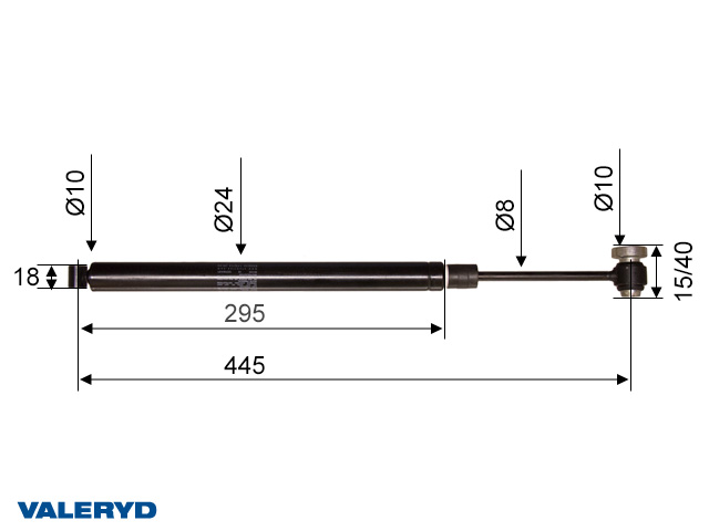 Valeryd 2383102 Auflaufdämpfer GSM R2/L CC=445 Dämpfer, Auflaufeinrichtung